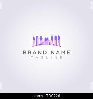 Logo City Icon Design Buildings with skyscrapers, towers, architecture. Stock Vector