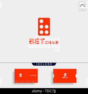 domino chair logo design vector icon illustration Stock Vector