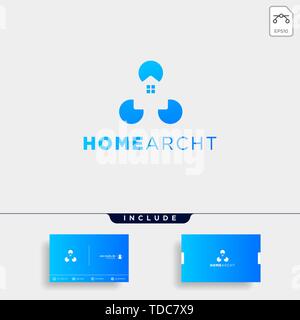 home architect logo minimalis design vector icon element Stock Vector