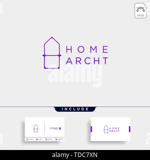 home architect logo minimalis design vector icon element Stock Vector