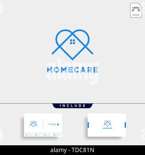 home love care logo design vector icon element isolated Stock Vector