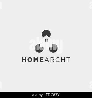 home architect logo minimalis design vector icon element Stock Vector