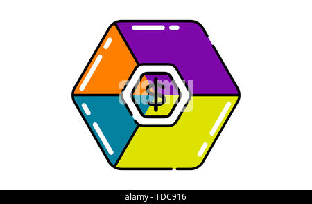 Concept diagram of big data analysis and various big data icons Stock Photo