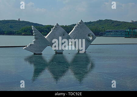 Scenery of Songjiang Moon Lake Sculpture Park in Shanghai Stock Photo