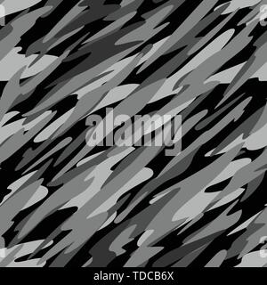 Black, White and Gray Diagonal Strokes Abstract Seamless Repeating Pattern Vector Illustration Stock Vector