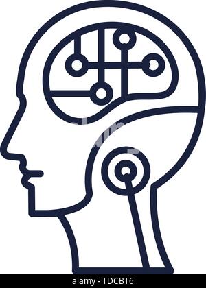 cyber humanoide profile icon vector illustrator Stock Vector
