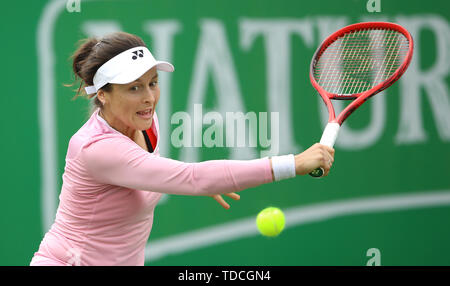 Tatjana Maria in action against Ons Jabeur during the Ladies Singles ...