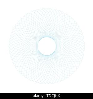 Geometric Abstract Spirograph Patterns Isolated on White Background. Symmetrical shapes suitable as a watermark. Round and spiral twisted circular orn Stock Vector
