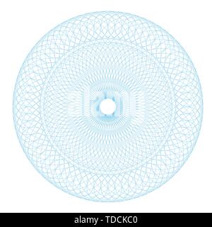 Geometric Abstract Spirograph Patterns Isolated on White Background. Symmetrical shapes suitable as a watermark. Round and spiral twisted circular orn Stock Vector