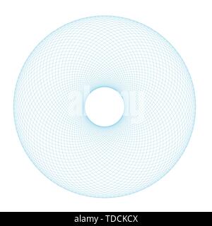 Geometric Abstract Spirograph Patterns Isolated on White Background. Symmetrical shapes suitable as a watermark. Round and spiral twisted circular orn Stock Vector