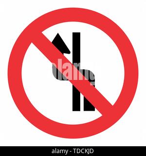 No change left lane traffic sign isolated on white background Stock Vector