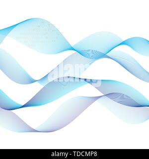 Fine vector blue wave isolate on white background Stock Vector Image ...