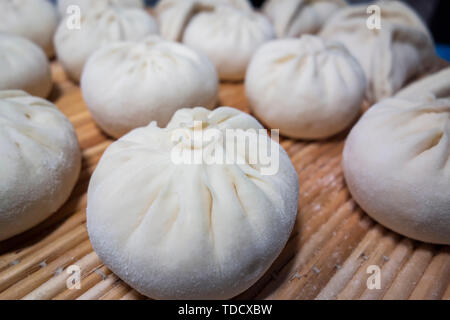 A neatly arranged bun. Stock Photo
