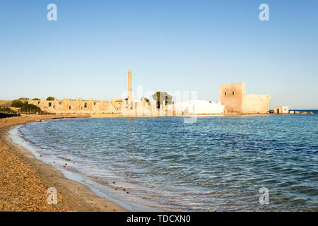 Ruins of The Tuna Factory of Vendicari Nature Reserve in Sicily, Italy. Stock Photo