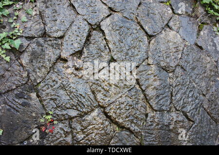 abstract texture background. marble, stone or dark stone wet look. jugla, forest or monument. wet structure, ancient construction Stock Photo