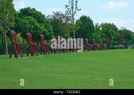 Scenery of Songjiang Moon Lake Sculpture Park in Shanghai Stock Photo