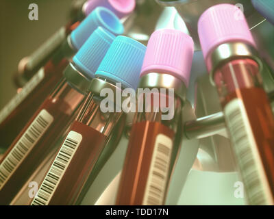 Centrifuging blood samples, illustration Stock Photo