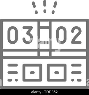 Electronic sports scoreboard line icon. Stock Vector