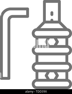 Steel grip for tattoo machine, holder line icon. Stock Vector
