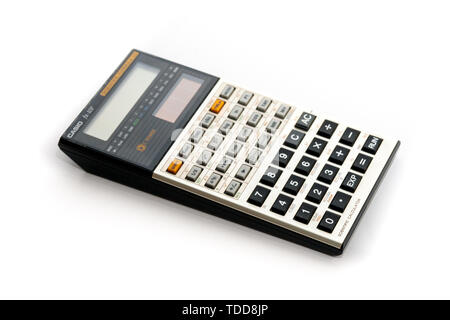 Rome, Italy - Februar 02, 2013: Vintage scientific calculator from late 80s Stock Photo