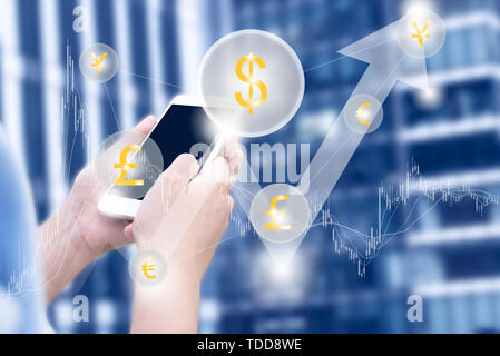 Global currency trader concept Stock Photo