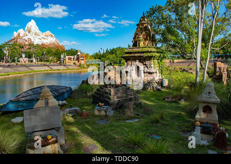 Orlando, Florida. April  29, 2019. Asian religious offerings and expedition to Mount Everest at  Animal Kingdom. Stock Photo