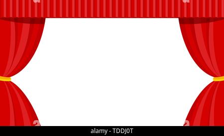 Curtains with lambrequins on the stage of the theater Stock Vector