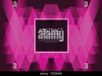 Abstract vector luxury pink neon line woven on black with square banner white frame template design modern background illustration. Stock Vector