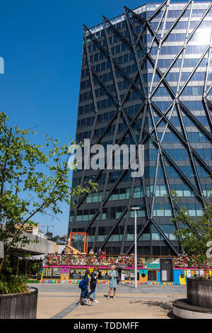 Paddington regeneration project of the old canal basin, Paddington, London, England, U.K. Stock Photo