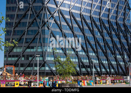 Paddington regeneration project of the old canal basin, Paddington, London, England, U.K. Stock Photo