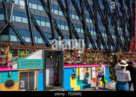 Paddington regeneration project of the old canal basin, Paddington, London, England, U.K. Stock Photo