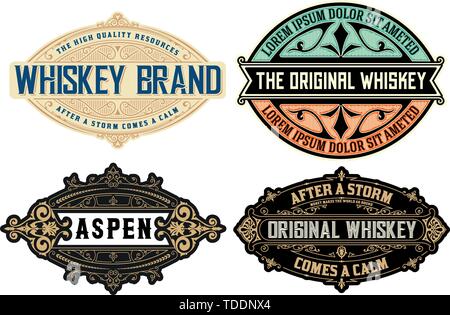 Set of 4 labels or badges for packing Stock Vector