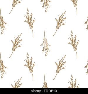 Bird cherry tree branches seamless pattern vector design. Stock Vector