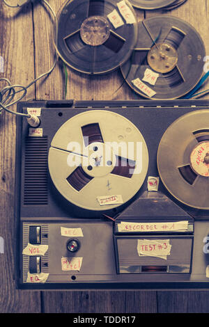 Old reel to reel audio tape recording for sale Stock Photo - Alamy