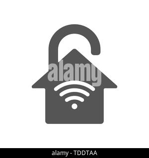 Smart home, IoT, protection concept, house in the form of a lock. EPS 10. Stock Vector