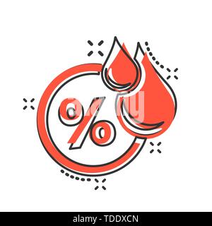 Humidity icon in comic style. Climate vector cartoon illustration on white isolated background. Temperature forecast business concept splash effect. Stock Vector