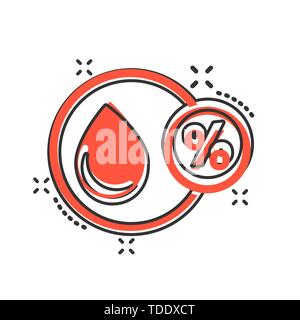 Humidity icon in comic style. Climate vector cartoon illustration on white isolated background. Temperature forecast business concept splash effect. Stock Vector