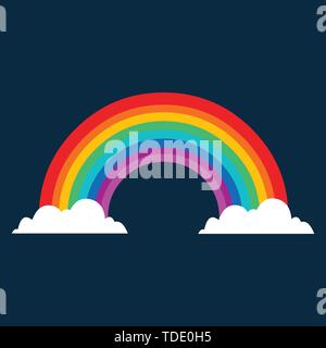 colorful rainbow with cloud vector illustration Stock Vector