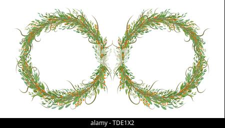 Set of card, poter frames with leaves and geometrical frame. Floral poster, invite. Vector decorative greeting card, invitation design background. Stock Vector