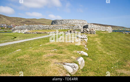 The ancient Clickimin Broch in Lerwick in the Shetland Isles, North of Scotland UK. Stock Photo