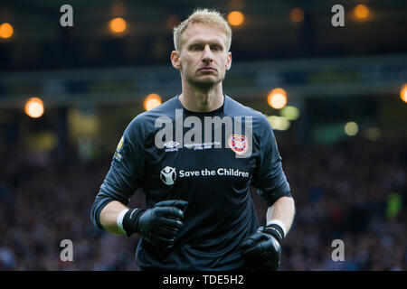 Glasgow, Scotland, May 25th 2019. Zdenek Ziamal of Hearts during the William Hill Scottish Cup final between Celtic and Hearts at Hampden Park on May 25th 2019 in Glasgow, Scotland. Editorial use only, licence required for commercial use. No use in Betting, games or a single club/league/player publication. Credit: Scottish Borders Media/Alamy Live News Stock Photo