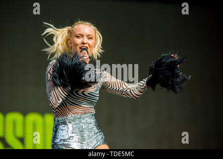 Florence, Italy. 14th June, 2019. Zara Maria Larsson (Solna, 16 December 1997) is a Swedish singer, composer and dancer. It is known worldwide especially for its successful singles Lush Life, Uncover and Never Forget You and for having collaborated with David Guetta on the making of This One's for You, the 2016 European Football anthem, and Tinie Tempah in Girls like. Credit: Luigi Rizzo/Pacific Press/Alamy Live News Stock Photo