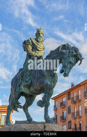 Alfonso VIII of Castile statue in Plasencia. Spain. Stock Photo