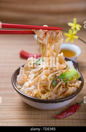 Cold vegetables, cold noodles are not the same every day. Stock Photo