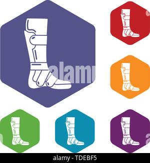 Leg in retainer icon, simple style. Stock Vector