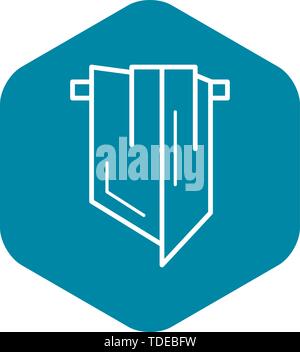 Hand bath towel icon, outline style Stock Vector