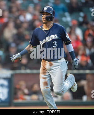 San Francisco, California, USA. 14th June, 2019. Milwaukee Brewers