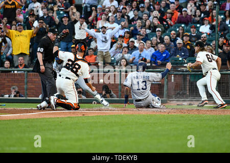 June 12, 2019: San Diego Padres first baseman Eric Hosmer (30) at bat  during the MLB game between the San Diego Padres and the San Francisco  Giants at Oracle Park in San