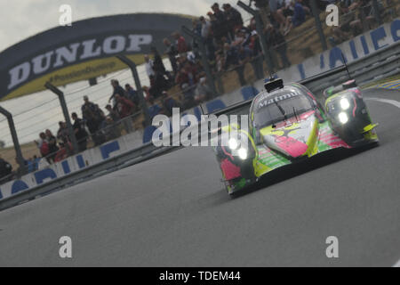 Le Mans, Sarthe, France. 15th June, 2019. Rebellion Racing R13 Gibson rider ANDRÆ' LOTTERER (GER) in action during the 87th edition of the 24 hours of Le Mans the last round of the FIA World Endurance Championship at the Sarthe circuit at Le Mans - France Credit: Pierre Stevenin/ZUMA Wire/Alamy Live News Stock Photo