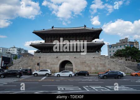 Seoul, Korea - Jun 2019: Filming around Dongdaemun Gate(Heunginjimun), Seoul, South Korea Stock Photo